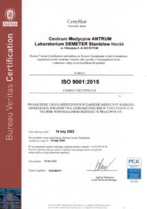 certyfikat antrum ISO 9001